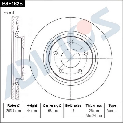 Disque de frein ADVICS B6F162B
