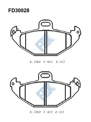 Kit de plaquettes de frein, frein à disque FBK FD30028