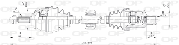 Arbre de transmission OPEN PARTS DRS6262.00