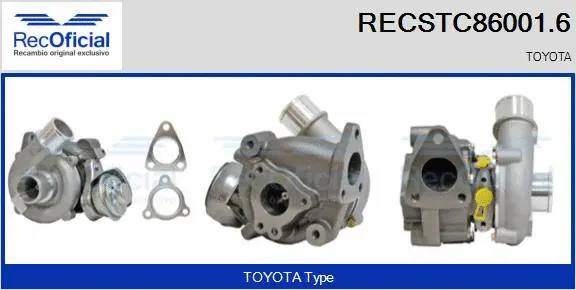 Turbocompresseur, suralimentation RECOFICIAL RECSTC86001.6
