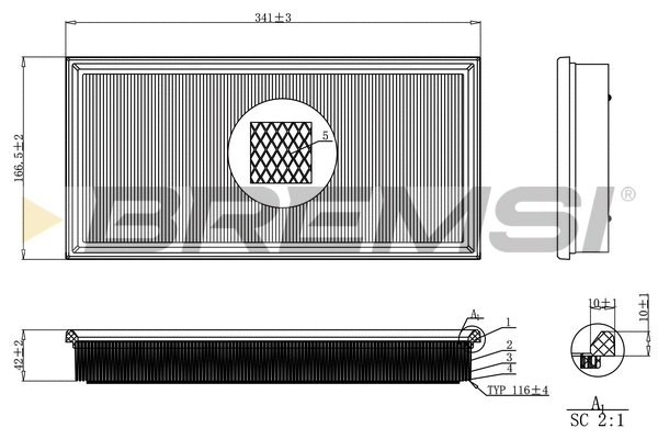 Filtre à air BREMSI FA2249