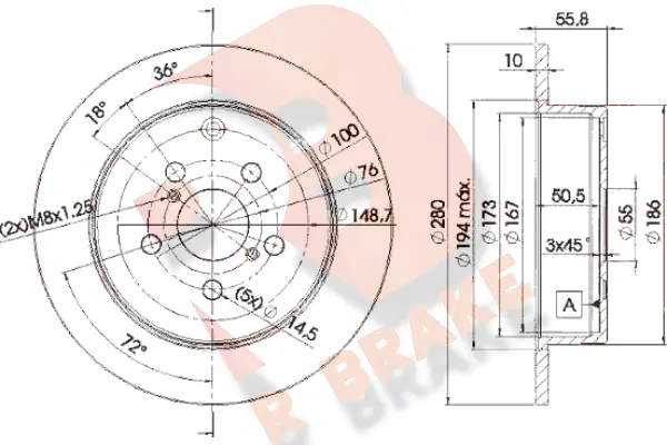 Disque de frein R BRAKE 78RBD20503