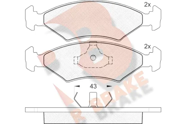 Kit de plaquettes de frein, frein à disque R BRAKE RB0329