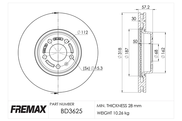 Disque de frein FREMAX BD-3625