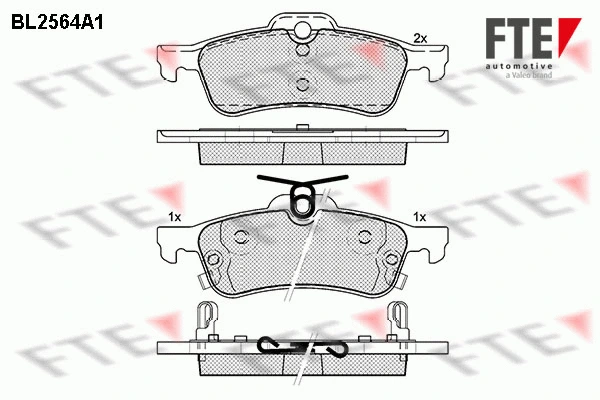 Kit de plaquettes de frein, frein à disque FTE 9010815
