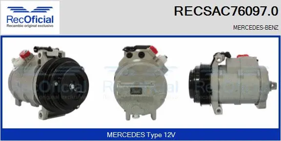 Compresseur, climatisation RECOFICIAL RECSAC76097.0