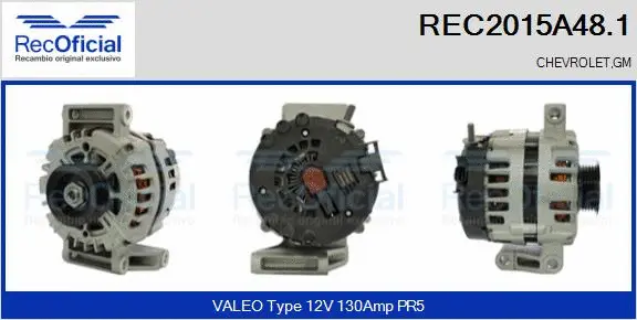 Alternateur RECOFICIAL REC2015A48.1