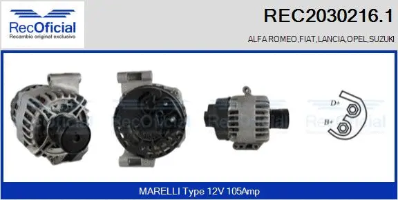 Alternateur RECOFICIAL REC2030216.1