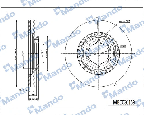 Disque de frein MANDO MBC030169