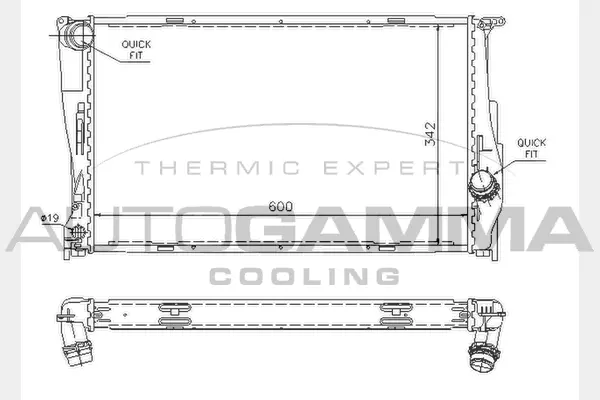 Radiateur, refroidissement du moteur AUTOGAMMA 104626