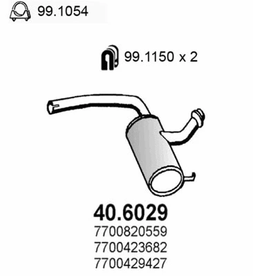 Silencieux central ASSO 40.6029