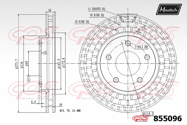 Disque de frein MAXTECH 855096