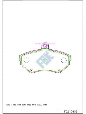 Kit de plaquettes de frein, frein à disque FBK FD21040S