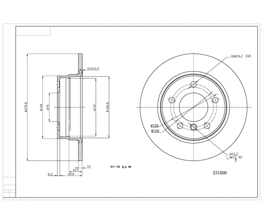 Disque de frein HART 231 000