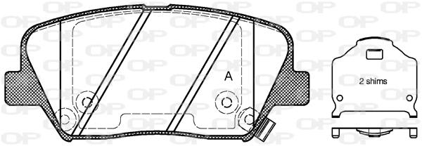 Kit de plaquettes de frein, frein à disque OPEN PARTS BPA1412.02