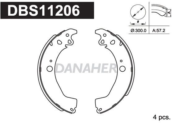 Jeu de mâchoires de frein DANAHER DBS11206