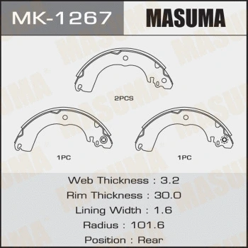 Jeu de mâchoires de frein MASUMA MK-1267