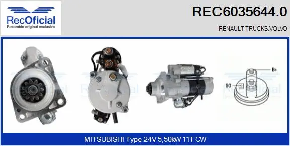 Démarreur RECOFICIAL REC6035644.0