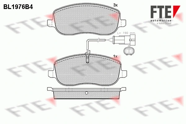 Kit de plaquettes de frein, frein à disque FTE 9010566