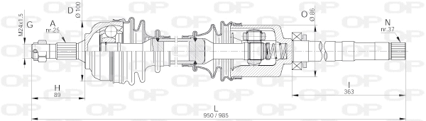 Arbre de transmission OPEN PARTS DRS6229.00