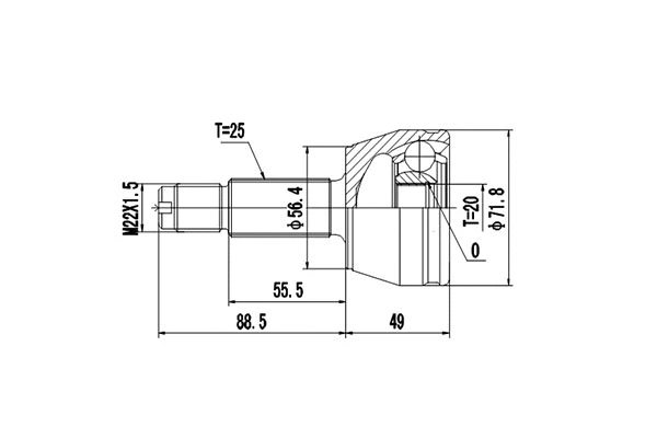 Jeu de joints, arbre de transmission DYNAMATRIX DCV818012