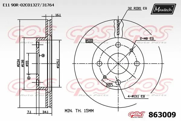 Disque de frein MAXTECH 863009