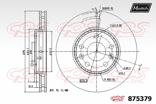 Disque de frein MAXTECH 875379