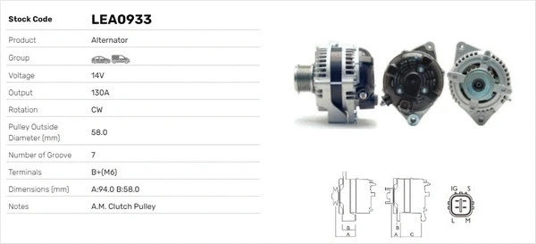 Alternateur LUSA LEA0933