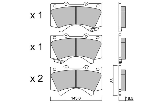 Kit de plaquettes de frein, frein à disque AISIN BPTO-1024
