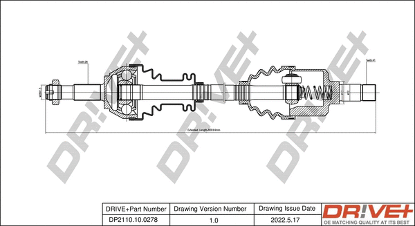 Arbre de transmission Dr!ve+ DP2110.10.0278