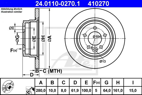 Disque de frein ATE-APAC 24.0110-0270.1