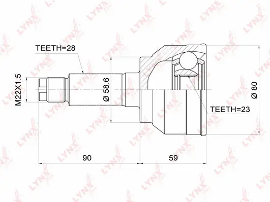 Jeu de joints, arbre de transmission LYNXAUTO CO-3699