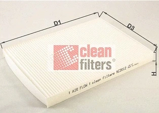 Filtre, air de l'habitacle CLEAN FILTERS NC2012
