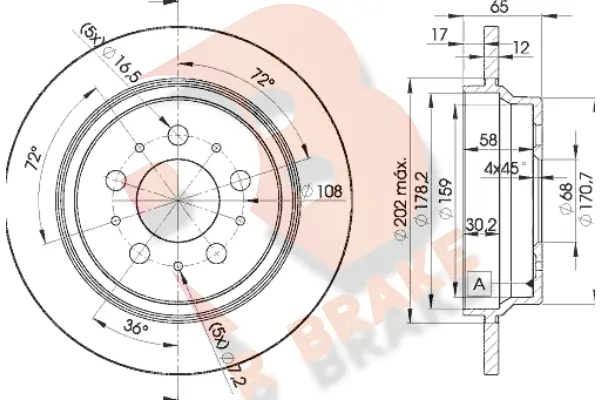 Disque de frein R BRAKE 78RBD11674
