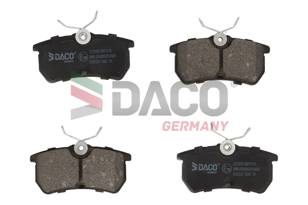 Kit de plaquettes de frein, frein à disque DACO Germany 322550