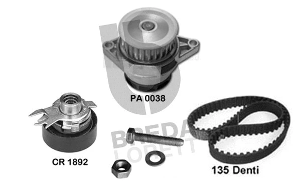 Pompe à eau + kit de courroie crantée BREDA LORETT KPA0048A