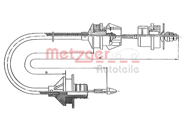 Tirette à câble, commande d'embrayage METZGER 11.2242