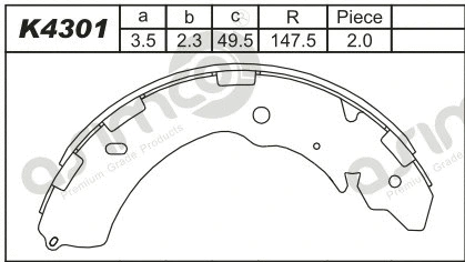 Jeu de mâchoires de frein ASIMCO K4301