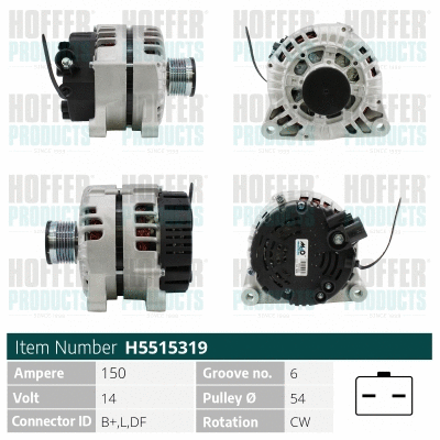 Alternateur HOFFER H5515319