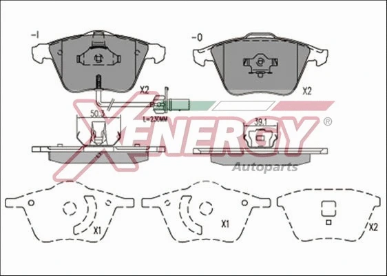 Kit de plaquettes de frein, frein à disque AP XENERGY X40859