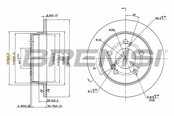 Disque de frein BREMSI CD6122S