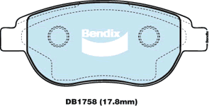 Kit de plaquettes de frein, frein à disque BENDIX-SEA DB1758 GCT