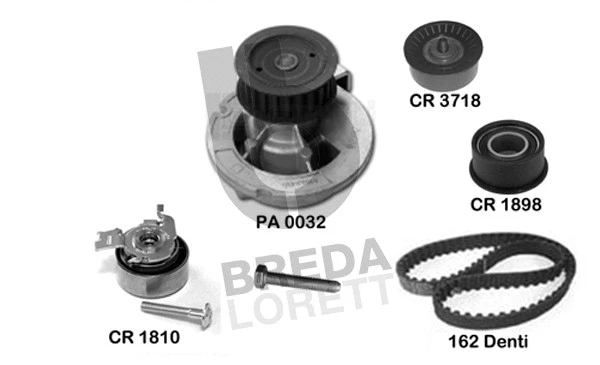 Pompe à eau + kit de courroie crantée BREDA LORETT KPA0718B
