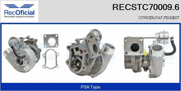 Turbocompresseur, suralimentation RECOFICIAL RECSTC70009.6