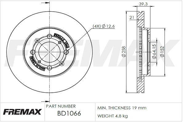 Disque de frein FREMAX BD-1066