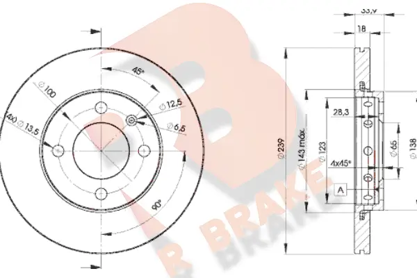 Disque de frein R BRAKE 78RBD25303