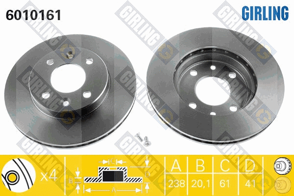 Disque de frein GIRLING 6010161
