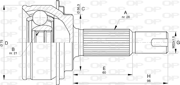Jeu de joints, arbre de transmission OPEN PARTS CVJ5771.10