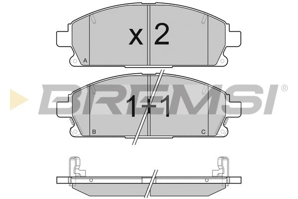 Kit de plaquettes de frein, frein à disque BREMSI BP3068