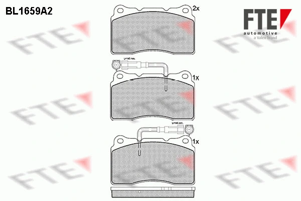 Kit de plaquettes de frein, frein à disque FTE 9010275